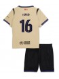 Billige Barcelona Fermin Lopez #16 Bortedraktsett Barn 2025-26 Kortermet (+ Korte bukser)